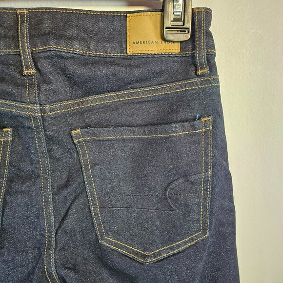 American Eagle Super Stretch High Rise Wide Leg Jeans NWT Women's Size 0 Dark - Picture 4 of 11